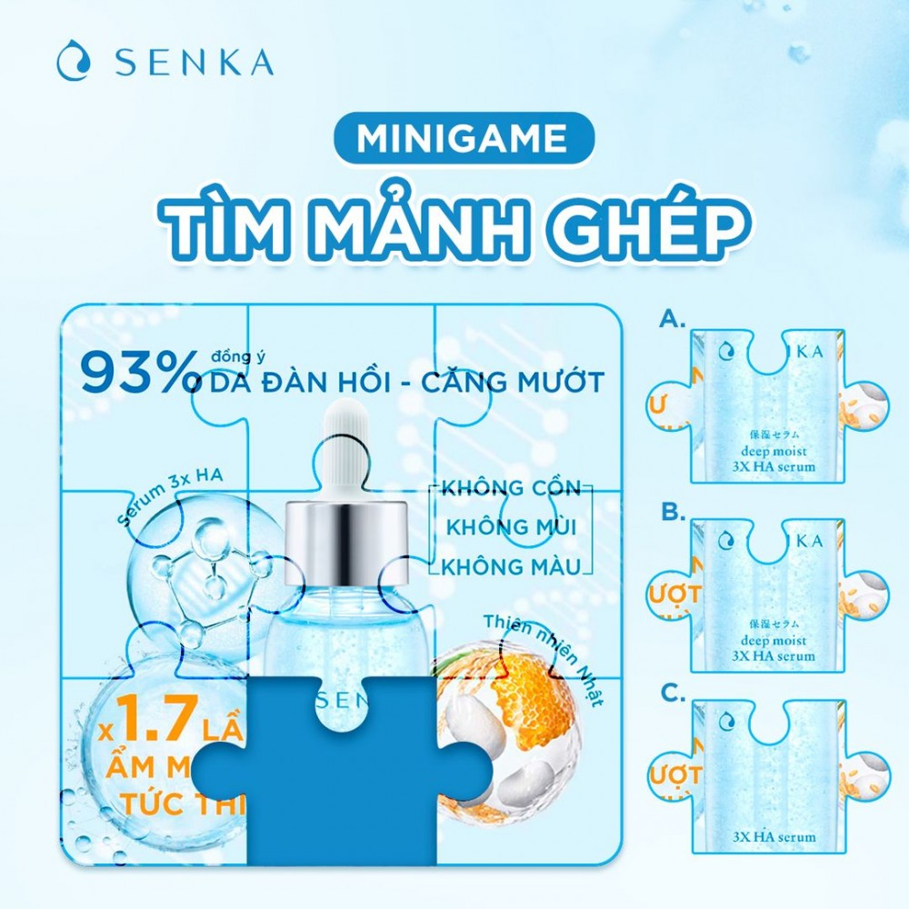 Content minigame đến từ thương hiệu mỹ phẩm Senka (Nguồn: Internet).